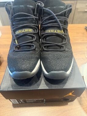 Jordan Black and Yellow High-Top Sneakers